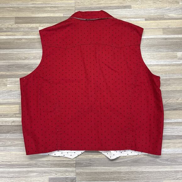 Vintage Wrangler Women’s Reversible Vest Red White Stars Fourth July Sz M - M197 - Picture 7 of 16